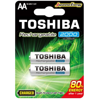 Toshiba Rechargeable AA 2000mAh (blister 2 pcs) - TOSHIBA TNH-6GME